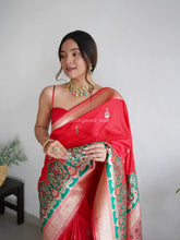 Awesome Red Zari Worked Banarasi Saree